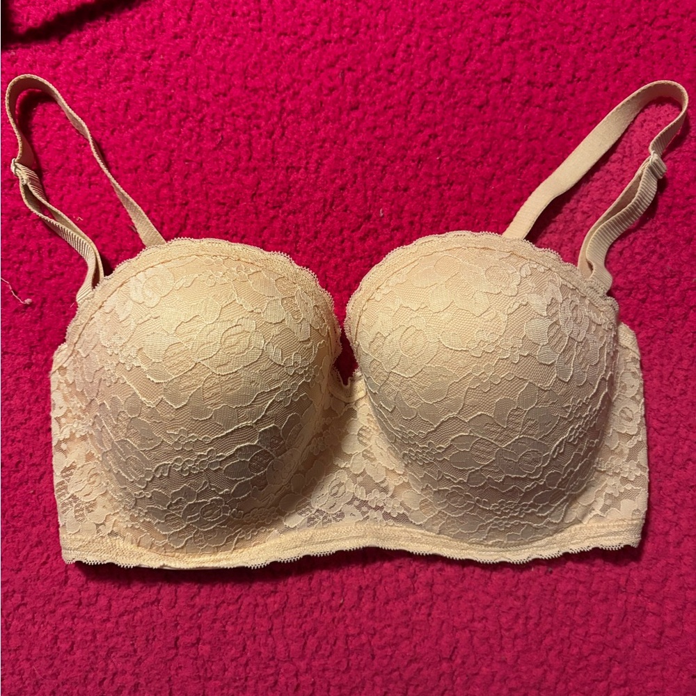 Aerie Lace Strapless Bra - Nude - Size 34DD